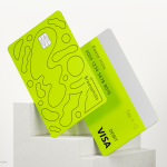 Cash App logo and Bitcoin rising over financial chart with Block branding