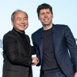 SoftBank group Chairman and CEO Masayoshi Son (L) and OpenAI CEO Sam Altman shake hands after a talk session in Tokyo on February 3, 2025. Japan's SoftBank Group will form a joint venture with US tech giant OpenAI to offer advanced artificial intelligence to businesses, SoftBank chief executive Masayoshi Son announced on February 3. (Photo by Yuichi YAMAZAKI / AFP)