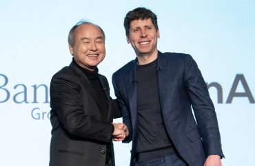 SoftBank group Chairman and CEO Masayoshi Son (L) and OpenAI CEO Sam Altman shake hands after a talk session in Tokyo on February 3, 2025. Japan's SoftBank Group will form a joint venture with US tech giant OpenAI to offer advanced artificial intelligence to businesses, SoftBank chief executive Masayoshi Son announced on February 3. (Photo by Yuichi YAMAZAKI / AFP)