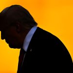 EAST RUTHERFORD, NEW JERSEY - JULY 13: U.S. President Donald Trump looks on following Chelsea FC victory during the FIFA Club World Cup 2025 Final match between Chelsea FC and Paris Saint-Germain at MetLife Stadium on July 13, 2025 in East Rutherford, New Jersey.