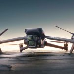 DJI Mini 4 Pro drone hovering indoors with Amazon Prime Day logo and discount tag overlay
