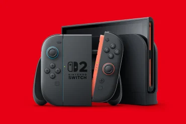 Nintendo Switch 2 console on retail shelf with “Out of Stock” sign, next to fake Amazon product page on laptop screen.