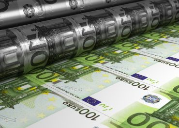 European and U.S. bank headquarters with revenue performance charts overlay