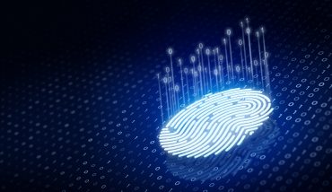 Enterprise login screen showcasing biometric passkey authentication replacing traditional passwords in a secure digital workspace