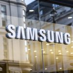 Fractured semiconductor chip with Samsung logo, symbolizing financial losses and export restrictions in AI-driven market