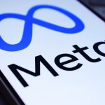 Meta logo with digital infrastructure background symbolizing AI investment