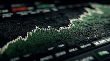 Wall Street sign with AI elements showing market rally trend