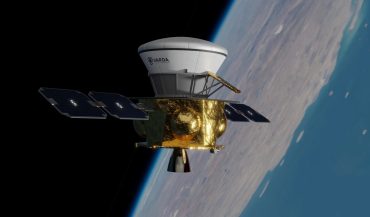 Illustration of a capsule returning to Earth from orbit with glowing atmospheric friction, symbolizing the reentry of pharmaceuticals produced in space.