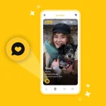 Bumble app login screen with selfie verification prompt on a smartphone.