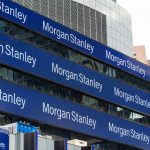 New York, NY, USA - July 5, 2022: Exterior view of Morgan Stanley's headquarters in Times Square, New York City