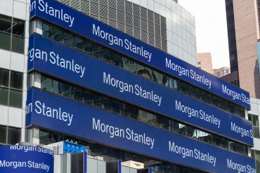 New York, NY, USA - July 5, 2022: Exterior view of Morgan Stanley's headquarters in Times Square, New York City