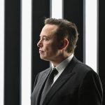 Tesla CEO Elon Musk is pictured as he attends the start of the production at Tesla's 