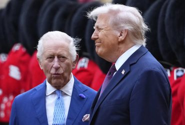US President Donald Trump and Britain's King Charles III inspect a Guard of Honour during a Ceremonial Welcome in the Quadrangle at Windsor Castle, in Windsor, on September 17, 2025, during the US President's second State Visit. US President Donald Trump arrived in Britain for an unprecedented second State Visit, with the UK government rolling out a royal red carpet welcome to win over the mercurial leader