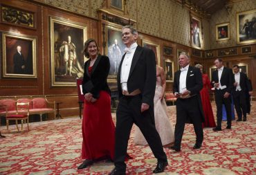 Dame Katherine Grainger, U.S. Secretary of Treasury Scott Bessent and White House Special Envoy Steve Witkoff attend the State visit by the President of the United States of America at Windsor Castle on September 17, 2025 in Windsor, England