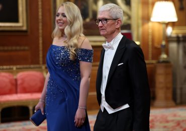 Tiffany Trump and Tim Cook, Apple CEO attend the State visit by the President of the United States of America at Windsor Castle on September 17, 2025 in Windsor, England