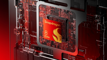 Close-up of Snapdragon processor chip on circuit board