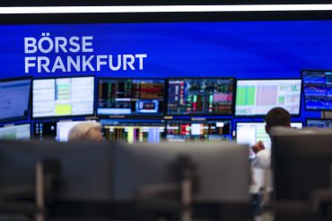 The trading floor at the Frankfurt Stock Exchange