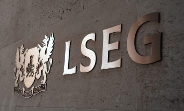 he London Stock exchange Group logo is displayed at the London Stock Exchange