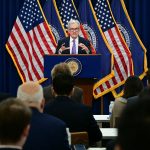 US Federal Reserve Chair Jerome Powell speaks during a press conference at the end of a Monetary Policy Committee meeting in Washington, DC, The Fed lowers rates by 25 bps to 3.75–4%, halts balance sheet runoff, and signals vigilance on labor softness and inflation risks.