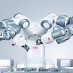 Robotic arm representing the fusion of AI and industrial automation following SoftBank’s $5.4 billion acquisition of ABB Robotics.