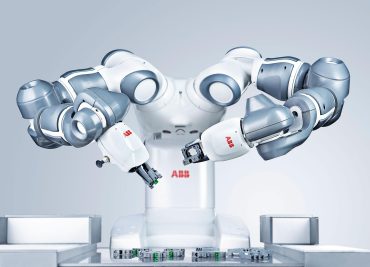 Robotic arm representing the fusion of AI and industrial automation following SoftBank’s $5.4 billion acquisition of ABB Robotics.