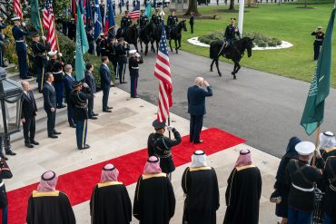 US President Donald Trump arrives to greet Mohammed bin Salman, Saudi Arabia's crown prince, not pictured, during a ceremony on the South Lawn of the White House in Washington, DC, US, on Tuesday, Nov. 18, 2025. Trump said the US would sell F-35 fighter jets to Saudi Arabia, offering Crown Prince Mohammed bin Salman a prize he's long cherished - even though many obstacles remain before he gets the stealthy planes. Photographer: Nathan Howard/Politico/Bloomberg via Getty Images