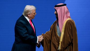 US President Donald Trump and Mohammed bin Salman, during the US-Saudi Investment Forum at the Kennedy Center in Washington