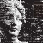 Abstract digital illustration showing a fragmented human face composed of data-like geometric layers, symbolizing large-scale exposure of WhatsApp user metadata through API vulnerabilities.