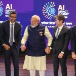 India AI Impact Summit 2026 in New Delhi showcasing global leaders, technology executives and infrastructure partnerships shaping India’s role in global AI development.