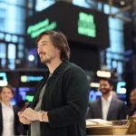 Robinhood CEO Vlad Tenev rings the opening bell at the New York Stock Exchange as Robinhood Ventures Fund debuts on the NYSE offering retail investors access to private technology companies.