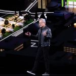 Nvidia CEO Jensen Huang speaking at GTC 2026 as the company introduces the Vera Rubin platform and outlines its strategy for agentic AI, physical intelligence, and AI infrastructure.