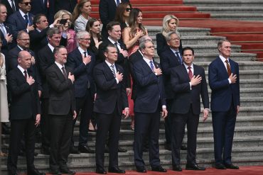 Elon Musk, Jensen Huang, Tim Cook, Marco Rubio, Scott Bessent, Pete Hegseth, and senior U.S. officials attend the Trump Xi Beijing summit amid U.S.-China AI competition, semiconductor negotiations, and trade talks.