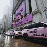 Klarna branding displayed at the New York Stock Exchange during the company’s IPO as investors react to Klarna quarterly earnings and Klarna 1 billion Q1 revenue growth milestone in fintech and digital payments markets