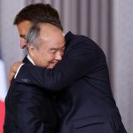 Masayoshi Son and Emmanuel Macron during the announcement of SoftBank’s €75 billion AI infrastructure investment in France and major AI compute capacity in Europe.