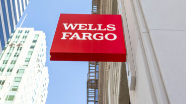 Wells Fargo signage during the Wells Fargo earnings report as the bank posted strong Q2 earnings, higher revenue, stronger profits, and growth after the asset cap ended.