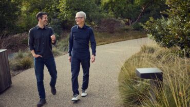 Apple CEO Tim Cook and incoming CEO John Ternus during the Apple OpenAI lawsuit over Apple trade secrets, AI hardware, OpenAI trade secrets, and confidential hardware designs.