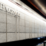 JPMorgan Chase office lobby during JPMorgan earnings as Q2 profit, trading revenue, investment banking, and revenue exceeded expectations.