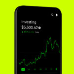 Robinhood trading app interface displayed on a smartphone showing the fintech investment platform after Robinhood Q2 earnings report, record revenue growth, rising customer deposits and stock market reaction