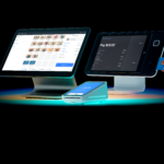 Square payment hardware displayed as Block reported Q2 earnings, highlighting Cash App growth, Square payment volume (GPV), stronger Block financial results, higher gross profit, bitcoin revenue performance and raised full-year guidance.