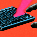 Hand using a computer keyboard illustrating Palo Alto Networks cybersecurity, enterprise security, cyber defense and AI-powered threat protection