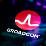 Broadcom logo representing the semiconductor company as Broadcom AI semiconductor revenue, custom AI chip sales, AI networking and infrastructure growth accelerate